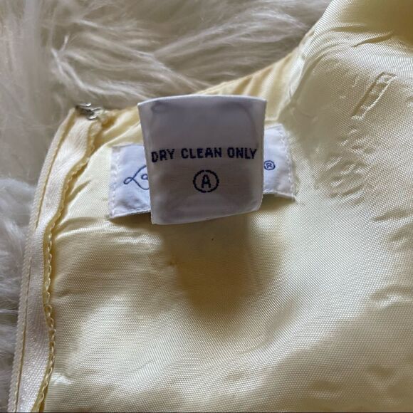 VTG Lanz of Salzburg Pale Yellow/Ivory Lace Gown Mother of the Bride Size 12 - Picture 9 of 11